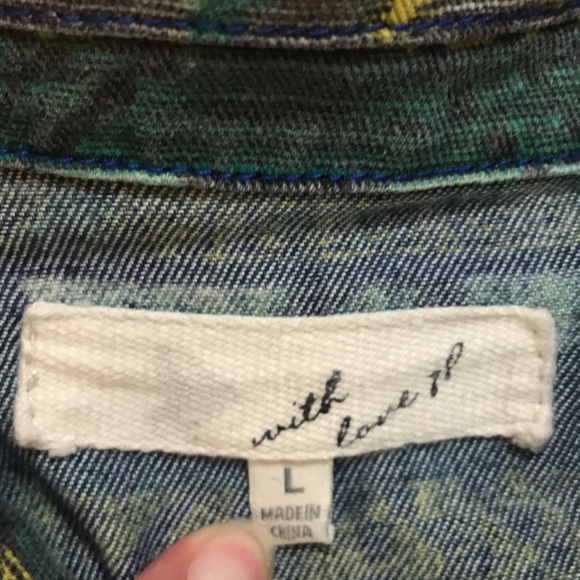 ❤️5/20❤️ With love Aztec  Jean vest size L - Picture 6 of 7